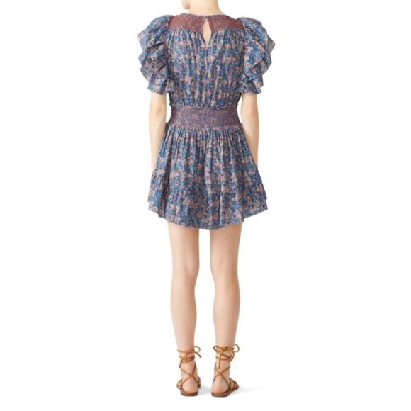LoveShackFancy Marcella Ruffle Sleeve Floral Mini Dress - Picture 3 of 13